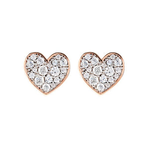 Bronzallure Heart Pave Cubic Zirconia Stud Earrings - WSBZ01469.W | Ice Jewellery Australia