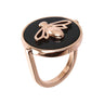 Bronzallure Bee On Black Onyx Round Ring - WSBZ01472.BO | Ice Jewellery Australia