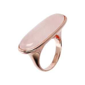 Bronzallure Oval Rose Quartz Adjustable Ring - WSBZ01494.RQ | Ice Jewellery Australia