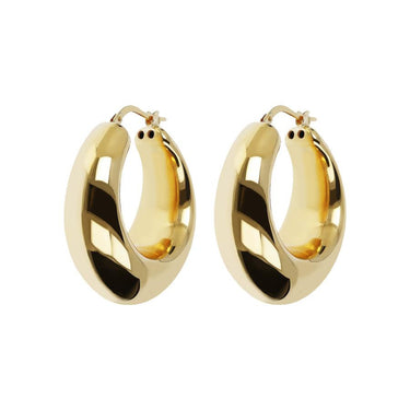 Bronzallure Golden Domed Hoop Earrings - WSBZ01629Y.Y | Ice Jewellery Australia