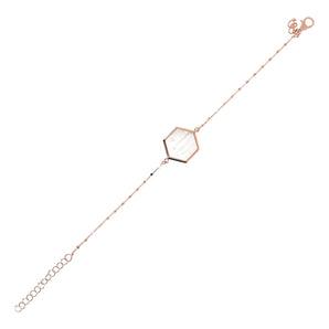 Bronzallure Cube Chain White Moonstone Bracelet with Hexagon - WSBZ01888.WM | Ice Jewellery Australia