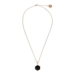 Bronzallure Black Onxy Small Hexagon Pendant Necklace - WSBZ01897.BO | Ice Jewellery Australia