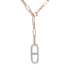 Bronzallure Pave Marine Chain Element Pendant Y Necklace - WSBZ01918.W | Ice Jewellery Australia
