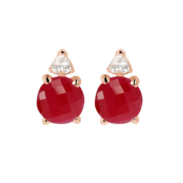 Bronzallure Felicia CZ Button Rose Gold Earrings - WSBZ02015.PA | Ice Jewellery Australia