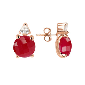 Bronzallure Felicia CZ Button Rose Gold Earrings - WSBZ02015.PA | Ice Jewellery Australia