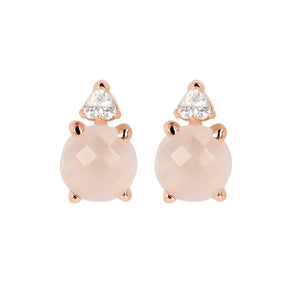 Bronzallure Felicia CZ Button Rose Gold Earrings - WSBZ02015.RQ | Ice Jewellery Australia