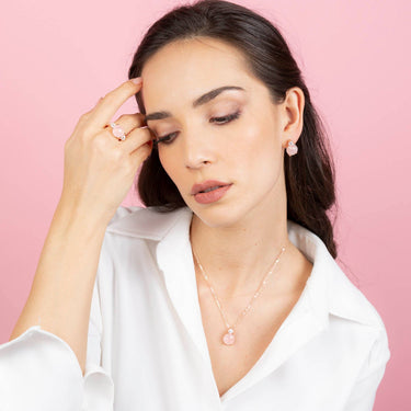Bronzallure Felicia CZ Button Rose Gold Earrings - WSBZ02015.RQ | Ice Jewellery Australia
