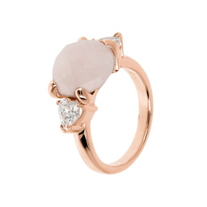 Bronzallure Felicia Rose Quartz Rose Gold Ring - WSBZ02017.RQ | Ice Jewellery Australia