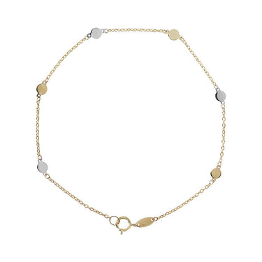 Ice Jewellery 9K Yellow Gold 2-Tone Disc Necklace 19cm - WSGD90008.BIC | Ice Jewellery Australia