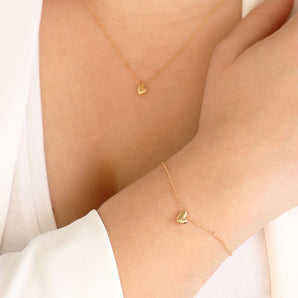 Ice Jewellery 9K Yellow Gold Drop Heart Bracelet 19cm - WSGD90209.YG | Ice Jewellery Australia