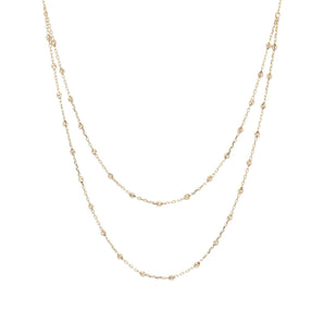 Ice Jewellery 9K Yellow Gold Beaded Double Chain Necklace 48cm - WSGD90302.YG | Ice Jewellery Australia