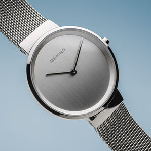 Bering Classic Polished Silver 31mm Mesh Watch