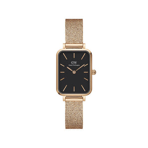 Daniel Wellington Quadro Pressed Melrose Rose Gold & Black Watch - DW00100432 | Ice Jewellery Australia