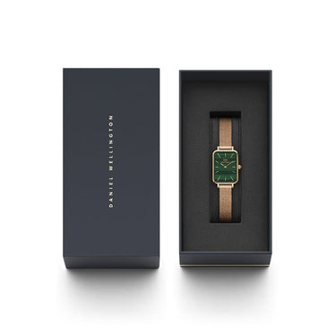 Daniel Wellington Quadro Pressed Melrose Women's Rose Gold & Green Watch - DW00100437 | Ice Jewellery Australia
