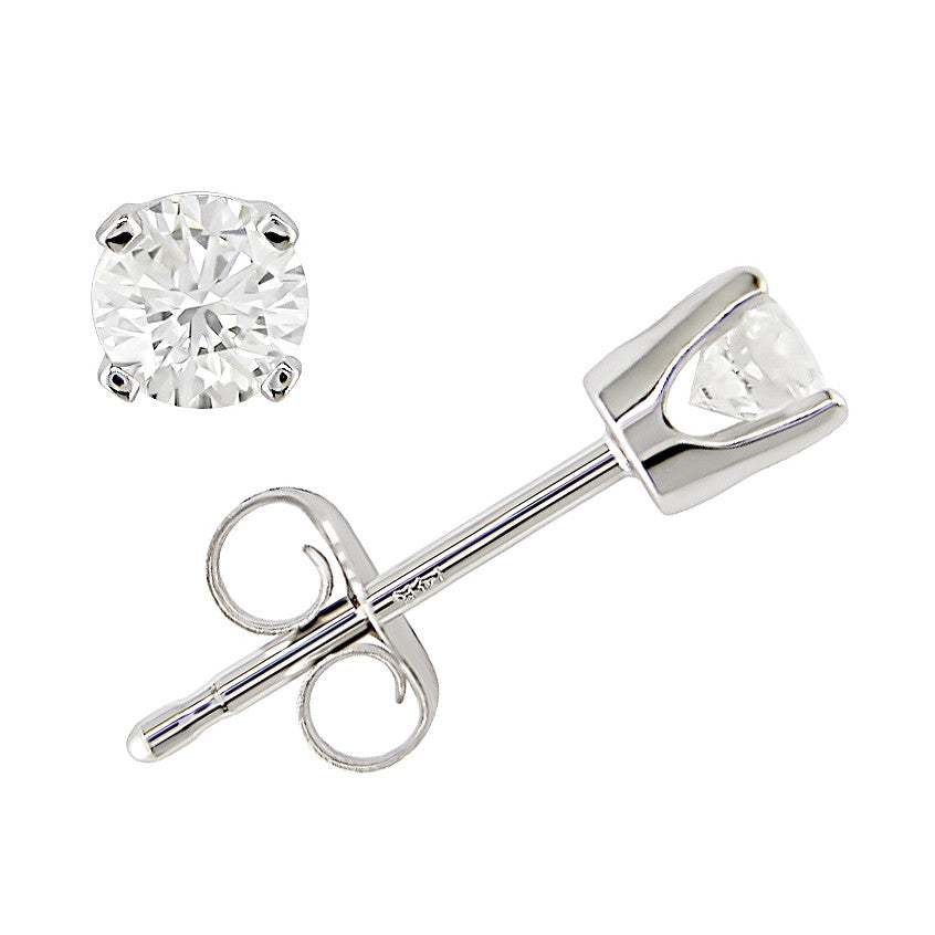 Ice Jewellery 1/3 Carat Diamond Solitaire Stud Earrings in 14K White Gold - 7500719678 | Ice Jewellery Australia
