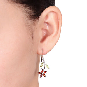 Ice Jewellery Sterling Silver Multi-Gemstone Flower Earrings - 7500691790 | Ice Jewellery Australia