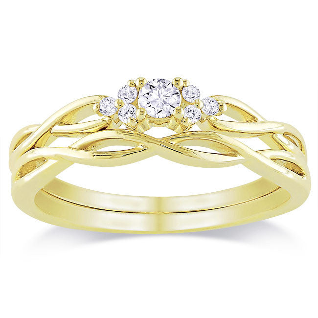 Ice Jewellery 0.16 Carat Diamond Bridal Ring Set in 10K Yellow Gold - 7500702816 | Ice Jewellery Australia