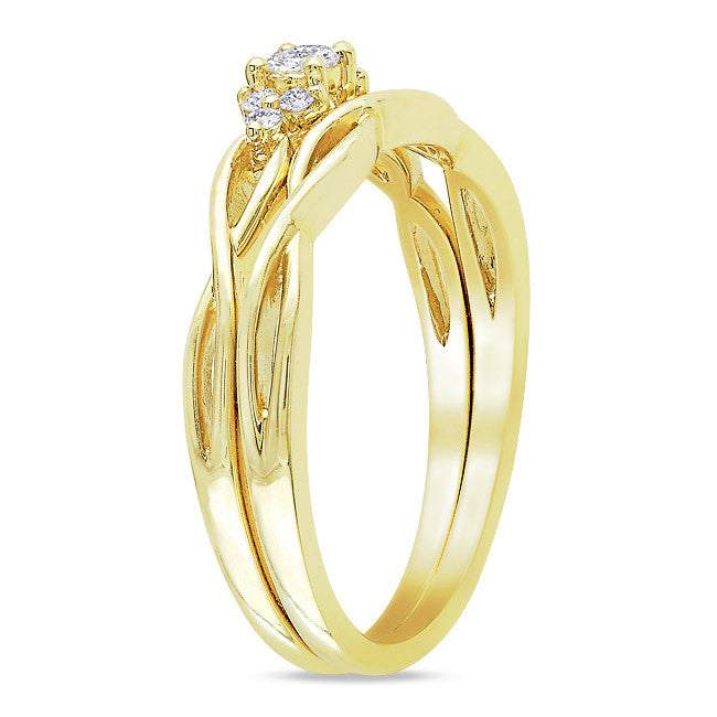 Ice Jewellery 0.16 Carat Diamond Bridal Ring Set in 10K Yellow Gold - 7500702816 | Ice Jewellery Australia