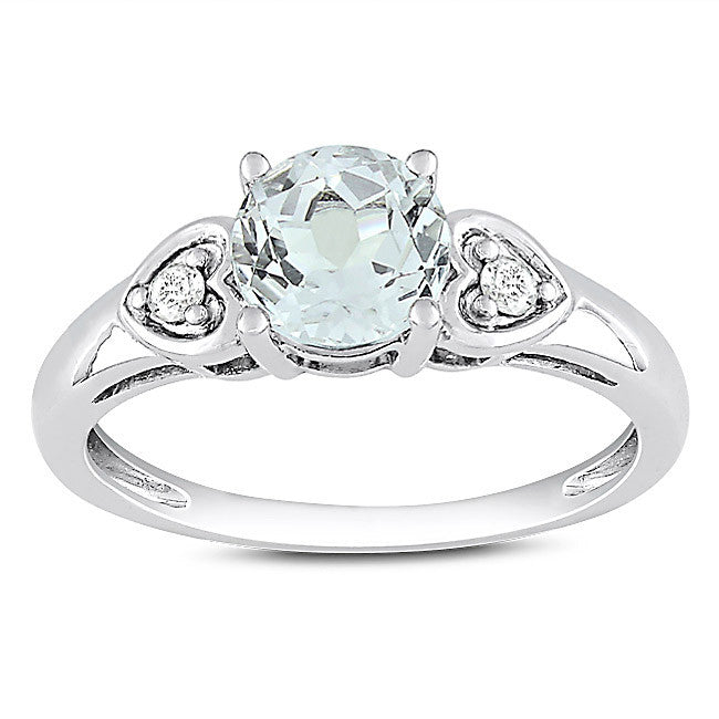 Ice Jewellery 1 1/4 Carat White Topaz & Diamond Engagement Ring in 10K White Gold - 7500699284 | Ice Jewellery Australia