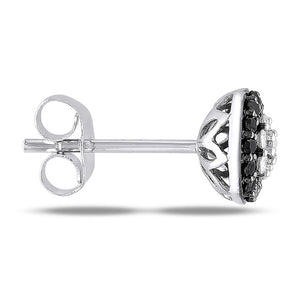 Ice Jewellery 1/4 Carat Black and White Diamond Sterling Silver Stud Earrings with Black Rhodium - 7500499408 | Ice Jewellery Australia