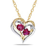 Ice Jewellery 1 1/6 Carat Created Ruby Diamond Heart Pendant in Sterling Silver - 7500080448 | Ice Jewellery Australia