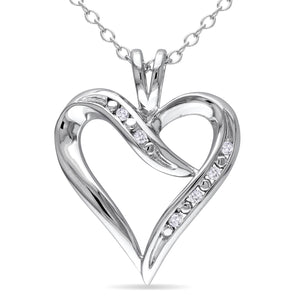 Ice Jewellery Diamond Heart Pendant in Sterling Silver - 7500080457 | Ice Jewellery Australia