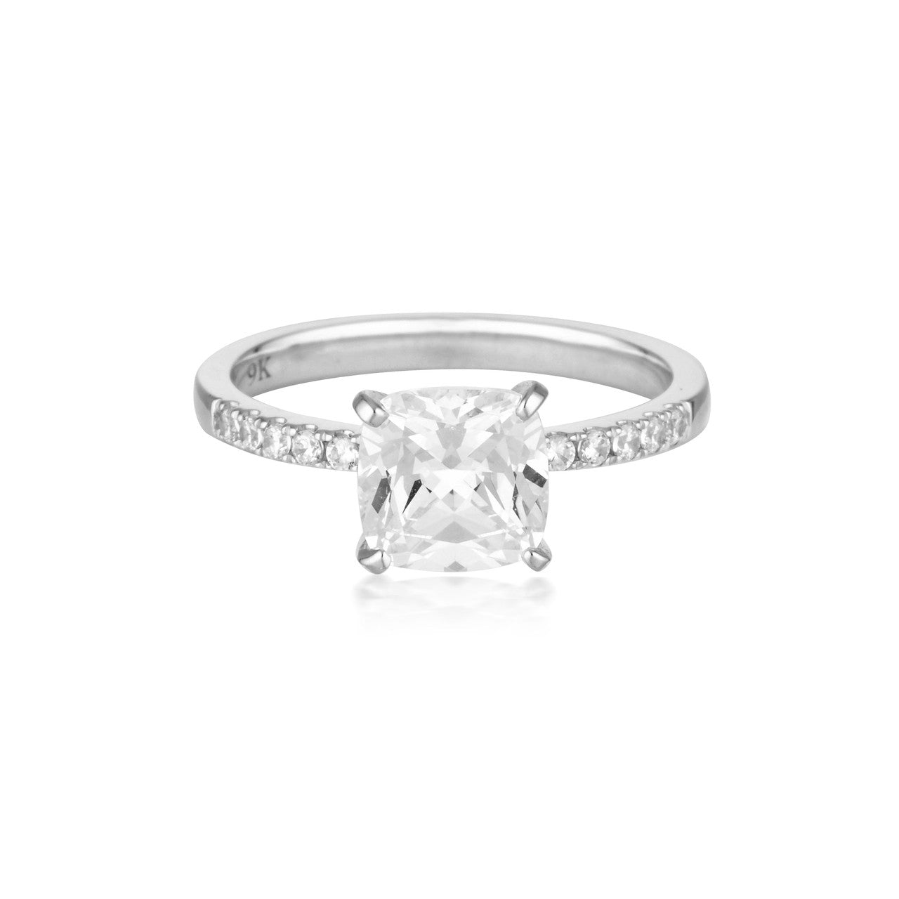 Georgini Gold Cushion Cut 1.5Ct Engagement Ring In White Gold -  Gr005W | Ice Jewellery Australia