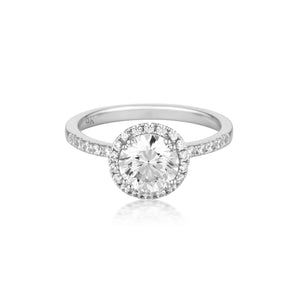 Georgini Gold Round Brilliant Cut 1.25 ct Halo Engagement Ring In White Gold -  GR006W | Ice Jewellery Australia