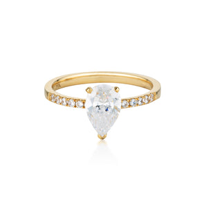 Georgini Pear Cut & Round Brilliant 1.5CT Engagement Ring In Gold -  GR007G | Ice Jewellery Australia