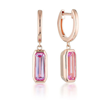 Georgini Emilio Pink Sapphire Drop Earrings - IE851P | Ice Jewellery Australia
