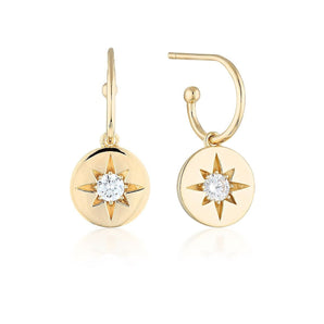 Georgini Stellar Lights Gold Drop Hoop Earrings - IE853G | Ice Jewellery Australia