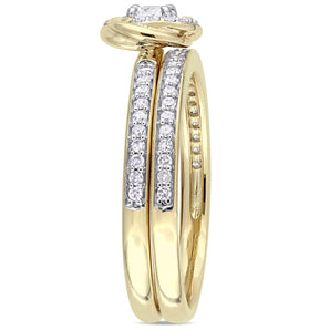 Ice Jewellery 1/2 CT Diamond TW Bridal Set Ring 10k Yellow Gold GH I2;I3 - 75000004377 | Ice Jewellery Australia