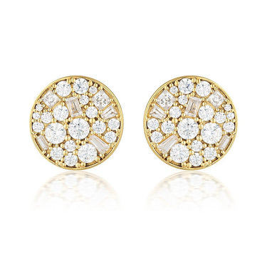 Georgini Mosaic Disc Gold Stud Earring - IE812G | Ice Jewellery Australia