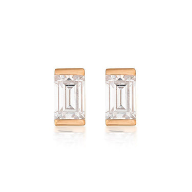Georgini Mosaic Baguette Rose Gold Stud - IE817RG | Ice Jewellery Australia