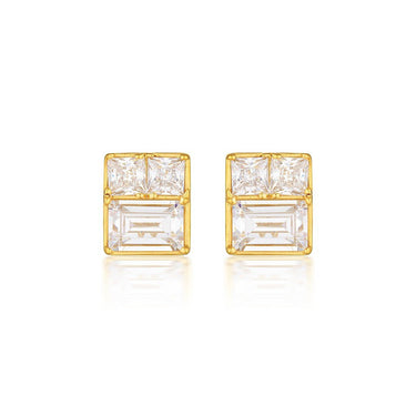 Georgini Elena Mosaic Gold Stud Earring - IE820G | Ice Jewellery Australia