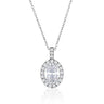 Georgini Oval Halo Silver Pendant - IP739W | Ice Jewellery Australia