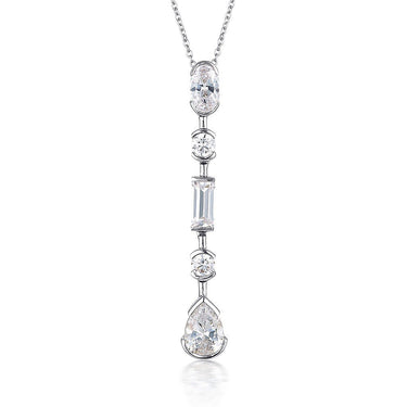 Georgini Mosaic Long Drop Silver Pendant - IP743 | Ice Jewellery Australia