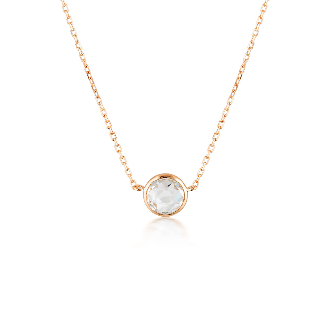 Georgini Lucent White Topaz Rose Gold Necklace - IP816RG | Ice Jewellery Australia
