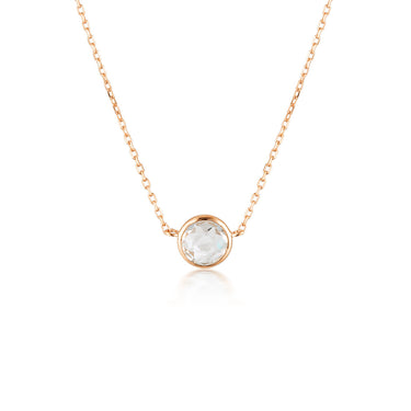 Georgini Lucent White Topaz Rose Gold Necklace - IP816RG | Ice Jewellery Australia
