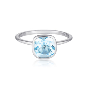 Georgini Doros Blue Topaz Silver Ring -  IR463Bt | Ice Jewellery Australia
