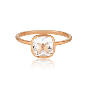 Georgini Doros White Topaz Rose Gold Ring -  IR463Rg | Ice Jewellery Australia