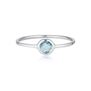 Georgini Eos Blue Topaz Silver Ring -  IR464Bt | Ice Jewellery Australia