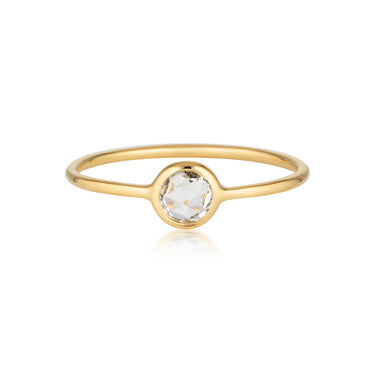 Georgini Eos White Topaz Gold Ring -  IR464G | Ice Jewellery Australia