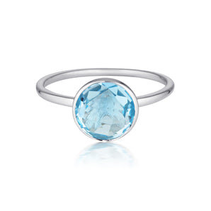 Georgini Rodos Blue Topaz Silver Ring -  IR465BT | Ice Jewellery Australia