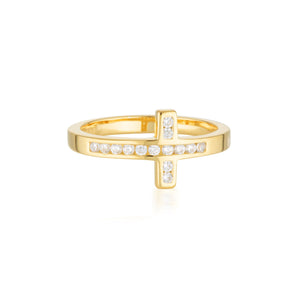 Georgini Spiritus Wrap Cross Ring Gold -  IR422G | Ice Jewellery Australia