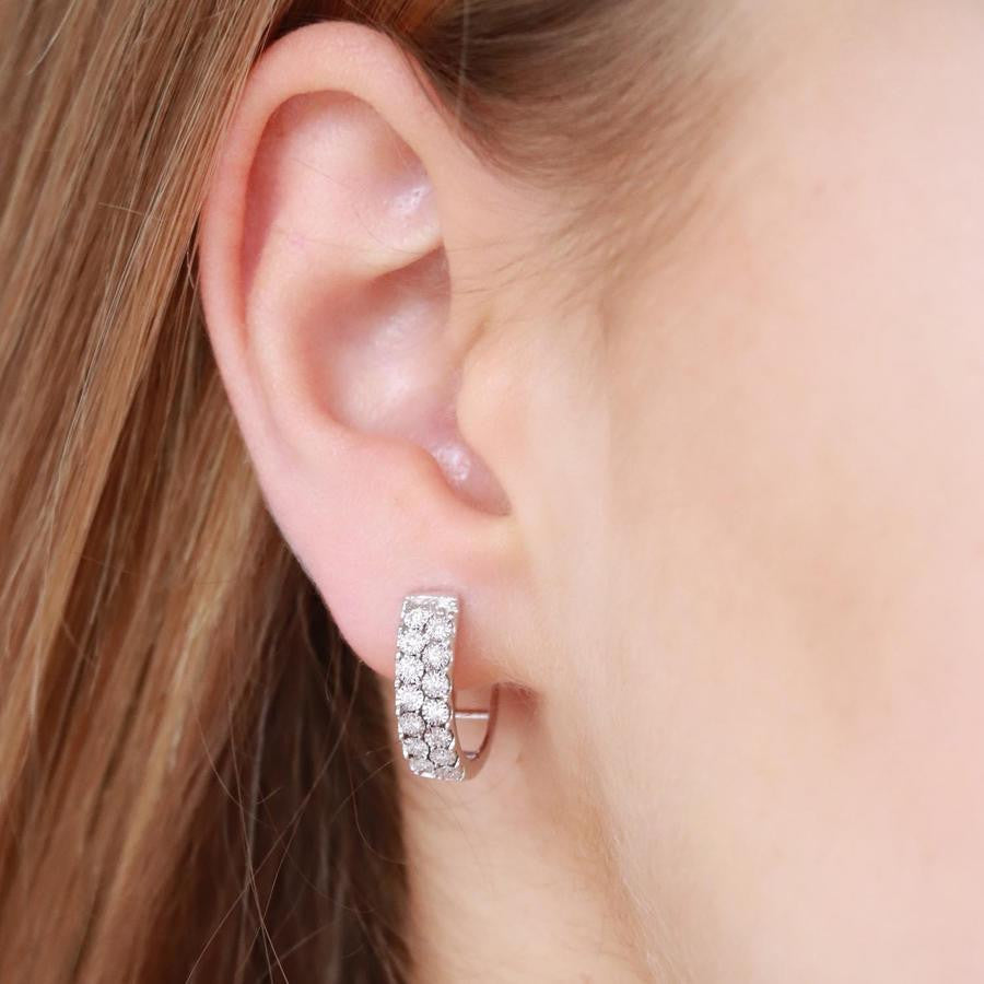 Ice Jewellery Huggie Earrings with 0.23ct Diamonds in 9K White Gold | Ice Jewellery Australia