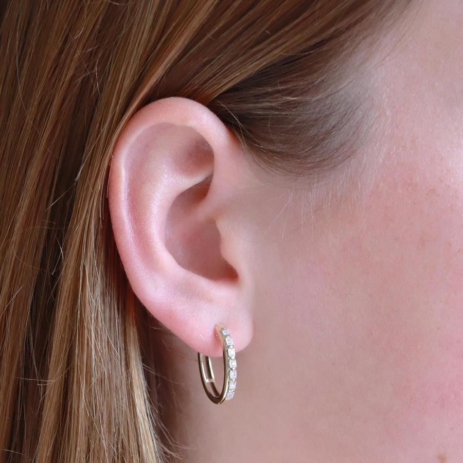 Ice Jewellery Huggie Earrings with 0.10ct Diamonds in 9K Yellow Gold | Ice Jewellery Australia