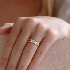 Ice Jewellery Engagement & Wedding Ring Set with 0.50ct Diamonds in 9K Yellow Gold -  IGR-37628-050-Y | Ice Jewellery Australia