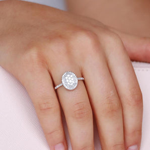 Ice Jewellery Cluster Ring with 0.50ct Diamonds in 9K White Gold -  IGR-39536-050-W | Ice Jewellery Australia