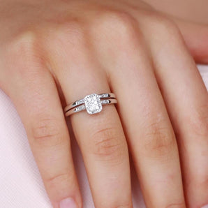 Ice Jewellery Engagement & Wedding Ring Set with 0.25ct Diamonds in 9K White Gold -  IGR-39647-025-W | Ice Jewellery Australia